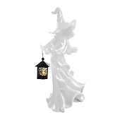 お買い得  ハロウィンライト-クラッカーバレル魔女ハロウィーンの装飾ゴーストランタン顔のない幽霊彫刻魔女ゴーストランプ地獄の使者保持ランタン像リアルなハロウィーンのテーマ小道具