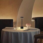baratos Candeeiros de mesa-Candeeiro de mesa led recarregável sem fio alumínio quarto bar restaurante com controle de toque lâmpada led para escritório em casa quarto hotel restaurante configurações de brilho de 3 níveis