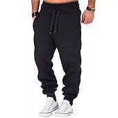 levne Tepláky-Pánské Tepláky Běžci Běžec Kalhoty Šňůrky Elastický pas Pevná barva Pohodlné Prodyšné Ležérní Denní Streetwear Sportovní Módní Černobílá Černá Lehce elastické