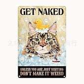 cheap Metal Tin Sign-1pc Retro Metal Tin Sign Cute Cat Tin Sign Vintage Kitchen Signs Wall Decor, Painting Wall Hanging for Home Decor Wall Art Metal Tin Sign 20x30cm/8&#039;&#039;x12&#039;&#039;