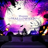 billige halloween veggtepper-halloween dekorasjoner bakgrunnsbelysning billedvev jack o lanterne uv reaktiv hengende fluorescerende hjemmedekorasjon bakgrunn stoff kunst hjem soverom stue