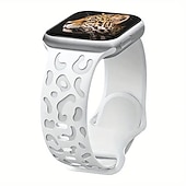 baratos Pulseiras de Apple Watch-1 pacote Pacote com 6 Pulseira Esportiva Compatível com Pulseira Apple Watch 38mm 40mm 41mm 42mm 44mm 45mm 49mm Feminino Leopardo Respirável Silicone pulseira de substituição para iwatch Ultra 2