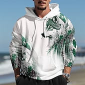 economico Felpe con cappuccio da uomo-Per uomo Lupo Stampe astratte Felpa con cappuccio Felpe Felpa Maglione Manica lunga Felpa con cappuccio Con cappuccio Giornaliero Stampa 3D Per eventi Per uscire Abbigliamento di strada Blu Verde