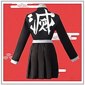billiga Animekostymer-Demon Slayer: Kimetsu no Yaiba Kanroji Mitsuri Animé Cosplay-kostymer Cosplay Peruker Halloween Karnival Till Dam Flickor Barn Vuxna