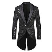 billige Topper-Retro / vintage 1980erne Jakke ملابس السهرة للرجال tailcoat Disk Paljetter Herre Halloween Karneval Maskerade Fest Fest / aften Stadie Voksne Frakk
