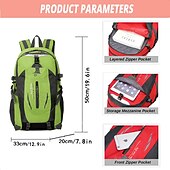 お買い得  アウトドアバックパック-ハイキング、旅行、学校に最適なアウトドア用防水ナイロンバックパック - 学生や新学期に最適な丈夫で広々としたバックパック