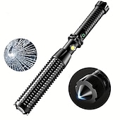 preiswerte taktische Taschenlampen-208 LED Taschenlampen LED Sender 3 Beleuchtungsmodus inklusive USB-Kabel Leicht Für den täglichen Einsatz USB Schwarz