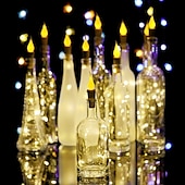 voordelige Batterij String Lights-2m 20leds kaars wijnfles lichtslinger wijnfles vlam kurk lamp diy party bruiloft valentijnsdag guirlande