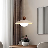 baratos Luzes da ilha-Pingente de led leve design de madeira branco quente moderno cabo de casa de fazenda lâmpadas pendentes ajustáveis iluminação de ilha de cozinha para sala de jantar quarto corredor sobre pia 110-240 v