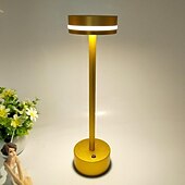 baratos Candeeiros de mesa-Candeeiro de mesa led recarregável sem fio alumínio quarto bar restaurante com controle de toque lâmpada led para escritório em casa quarto hotel restaurante configurações de brilho de 3 níveis
