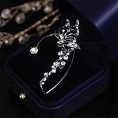 abordables Boucles d&#039;oreilles-Femme Boucles d&#039;oreilles Clips Bijoux Fins Classique Précieux mode simple Des boucles d&#039;oreilles Bijoux Argent / Dorée Pour Mariage Soirée 1 pc