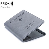 cheap Card Holders &amp; Cases-Leather Passport Cover RFID Elastic Band Travel Credit ID Card Waterproof Passport Holder Men Women Wallet Document Organizer