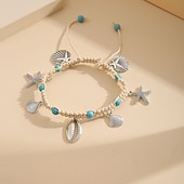 abordables tobilleras-Pulsera de tobillo Moda Artístico Elegante Mujer Joyería Corporal Para Fiesta Diario Retro Legierung Estrella de mar Plata PC 1
