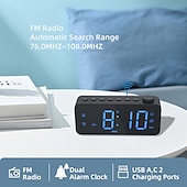economico elettrodomestici-Sveglia digitale radio fm con cambio colore rgb dinamico 1pc con timer di spegnimento e doppia sveglia - Orologio elettronico a led 12/24h a 8 colori