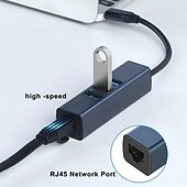 preiswerte USB-Hubs-USB-Expander 4-in-1 3.0 Hub Splitter Typ C 100 Megabit Netzwerkkarte Notebook One Drag Four Expander