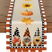 cheap Table Runners-Pumpkin Table Runner Halloween Fall Burlap Tablerunner Farmhouse Indoor Table Autumn Decoration Table Flag Decor For Dining Weddig Party Holiday