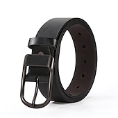 voordelige Herenriemen-Voor heren Riem van imitatieleer PU-riem Zwart 1 # Zwart 2 # Legering Effen Alledaagse kleding Uitgaan Weekend