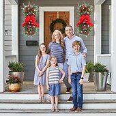 cheap Wreaths, Garlands &amp; Swags-Christmas Wreaths Xmas Swags with Lights Cordless Prelit Stairway Stairway Staircase Window Wall Decoration Teardrop Trim Wreath Rattan Shopping Mall Hotel Outdoor