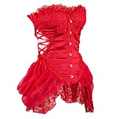 cheap Tops-Vintage Rococo Punk &amp; Gothic Overbust Corset Bustier Bodyshaper Pirate Lace Women&#039;s Fantasy Halloween Carnival Valentine&#039;s Day Party / Evening Prom Adults&#039; Bra Underwear All Seasons