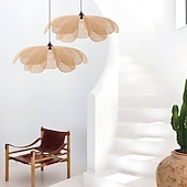 preiswerte Insellichter-Traditionelle Bambus-Pendelleuchte, kreative handgefertigte Pendelleuchte, 60 cm, Retro-Bambus-Pendelleuchte, gewebte Hängelampe, Korblampenschirm, Hängeleuchte für Esstisch, Restaurant, 110–240 V