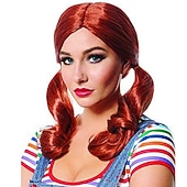 Costume Culture Evil Doll Chucky Pig Tails Red Movie Good Guy Wig Halloween Wigs3