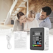 cheap Humidifiers &amp; Dehumidifiers-Multifunctional 5in1 CO2 Meter Digital Temperature Humidity Tester Carbon Dioxide TVOC HCHO Detector Air Quality Monitor