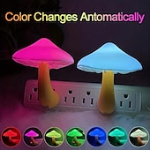 economico Lampada proiettore e proiettore laser-3 confezioni di simpatiche luci notturne a fungo con sensore dal tramonto all&#039;alba - Lampada plug-in a LED a 7 colori per la camera dei bambini e la scuola materna