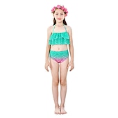 olcso Lányok jelmezei-Sellő Ariel Mermaid Tails Fürdőruha Bikini Hableány Szabadság for Lány Gyermek Álarcos mulatság