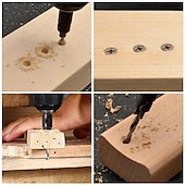 economico Strumenti manuali-Set di 5 punte per trapano svasatore per la lavorazione del legno, con codolo esagonale da 1/4 &quot;per la lavorazione del legno fai da te con una chiave a L # 5 # 6 # 8 # 10 # 12