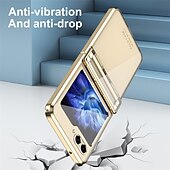 cheap Samsung Cases-Phone Case For Samsung Galaxy Z Flip 6 Z Flip 5 Z Flip 4 Z Flip 3 Back Cover Plating Full Body Protective Anti-Scratch PC