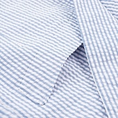 preiswerte Freizeitanzüge-Herren Seersucker Sommer Hochzeitsanzüge Blau Einheitliche Farben Standard Passform 2-teilig Einfachreihig Zwei-Knöpfe
