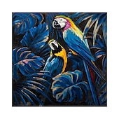 Large Handmade African Woman painting Hand Painted Oil Painting Wall Art Nordic Parrot African Woman Canvas Abstract Painting Wall Art Pictures home Decor Rolled Canvas No Frame Unstretched 15