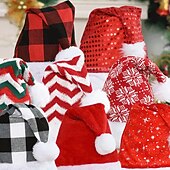 levne santa klobouk a doplňky-Ježíšek Vánoční klobouk Pánské Dámské Chlapecké Dívčí Vánoce Vánoce Štědrý večer Dětské Dospělé Párty Vánoce Polyester Klobouk