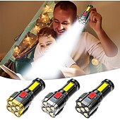 זול פנסים-5 LED פנס בהיר רב תכליתי חיצוני נייד תאורה צדדית cob אור עבודה usb נטען