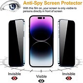 Χαμηλού Κόστους iPhone Προστατευτικά Οθόνης-3 τμχ Προστατευτικά Οθόνης Για Apple iPhone 16 iPhone 15 Pro Max Plus iPhone 14 13 12 11 Pro Max Mini X XR XS Max 8 7 Plus Σκληρυμένο Γυαλί Anti-Spy προσωπικών δεδομένων Επίπεδο σκληρότητας 9H