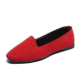 economico Ballerine da donna-Per donna Ballerine Ballerine Taglie forti Scarpe morbide Marcia Tinta unica Piatto Punta tonda Informale Comoda minimalismo PU Vinaccia Nero Rosso