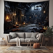 cheap Halloween Wall Tapestries-Halloween Horror House Hanging Tapestry Wall Art Large Tapestry Mural Decor Photograph Backdrop Blanket Curtain Home Bedroom Living Room Decoration
