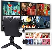 preiswerte Halloween-Lichter-Halloween-Fensterprojektor Halloween-Projektor mit integriertem Stativ und 12 Filmen Mini-Halloween-Außenprojektoren für perfekte Weihnachts- und Halloween-Außendekorationen