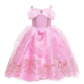 cheap Girls&#039; Costumes-Sleeping Beauty Beauty and the Beast Princess Belle Dress Cloak Flower Girl Dress Cosplay Costume Party Movie Cosplay for Girls&#039; Kid&#039;s Children&#039;s Day Masquerade Wedding Wedding Guest