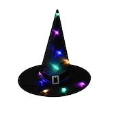 billiga Nyheter-1 st halloween led häxhatt glödande häxhatt halloween kostym rekvisita utomhus träd hängande prydnadsföremål