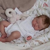 cheap Dolls-18inch Newborn Baby Size Rosalie Reborn Doll premium Make-up Handmade 3D Skin Top Quality Collectible Art Doll Christmas Gift