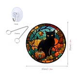 economico Decorazioni Appese e da Tavolo per Halloween-gancio acrilico della decorazione della casa della finestra del castello del corvo della zucca di Halloween