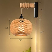 abordables Apliques de pared-Vintage Campestre Lámparas de pared para interiores Sala de estar Comedor cuerda de cáñamo Luz de pared 110-120V 220-240V