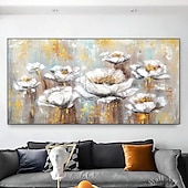 Handmade Oil Painting Canvas Wall Art Decoration Modern Thick Oiled White Flower for Living Room Home Decor Rolled Frameless Unstretched Painting 13