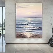 Oil Painting Handmade Hand Painted Wall Art Abstract Knife PaintingLandscape BeachHome Decoration Decor Rolled Canvas No Frame Unstretched 16