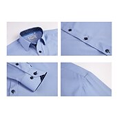 cheap Men&#039;s Non Iron Shirts-Men&#039;s Shirt Summer Shirt Casual Shirt Button Up Shirt Black White Pink Wine Red Long Sleeve Geometric Color Block Lapel Vacation Daily Patchwork Clothing Apparel Polyester Fashion Casual Comfortable