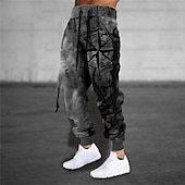 economico Pantaloni della tuta-Per uomo Pantaloni della tuta Pareggiatore Pantaloni A cordoncino Vita elastica Stampa 3D Stampe astratte Comfort Sportivo Informale Giornaliero Misto cotone Streetwear Originale Blu Cachi Media
