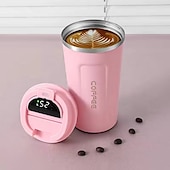 abordables Électroménager-tasse à café smart voyage thermos tasse affichage de la température tasse à café sous vide en acier inoxydable avec affichage de la température ai