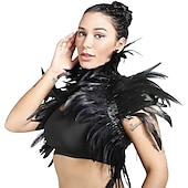 cheap Accessories and More-Punk &amp; Gothic Shawls Feather Cape Witch Maleficent Drag Queen Women&#039;s Fantasy Walpurgis Night Halloween Carnival Performance Party Pride Parade Adults&#039; Shawl All Seasons