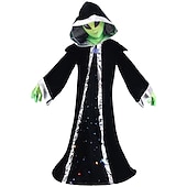 billige Guttens Halloween-kostymer-Barn Gutt Halloween Kappe Yttertøy Tegneserie Langermet Frakk Ytelse Mote Alien-sjef Høst Vinter 7-13 år